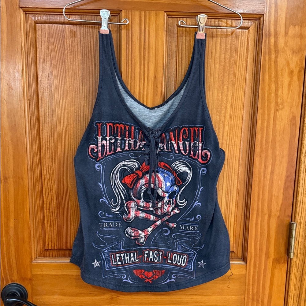 Women's Black Graphic Tank Top